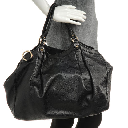 Gucci Guccissima Large Sukey Tote Black 2 of 8
