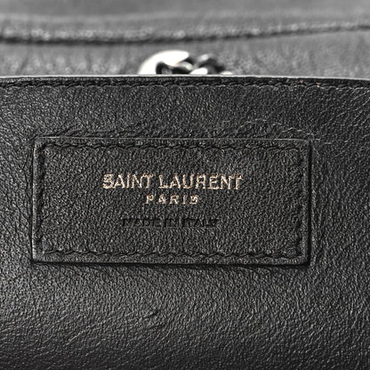 Saint Laurent Pebbled Lambskin Chevron Monogram Small Nolita Black 6 of 8
