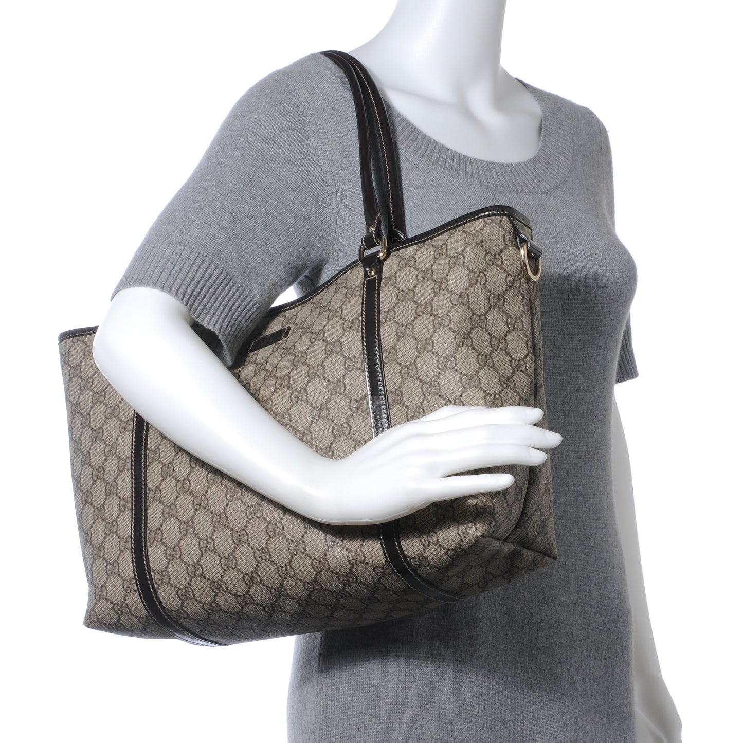 GG Plus Monogram Medium Joy Tote Brown