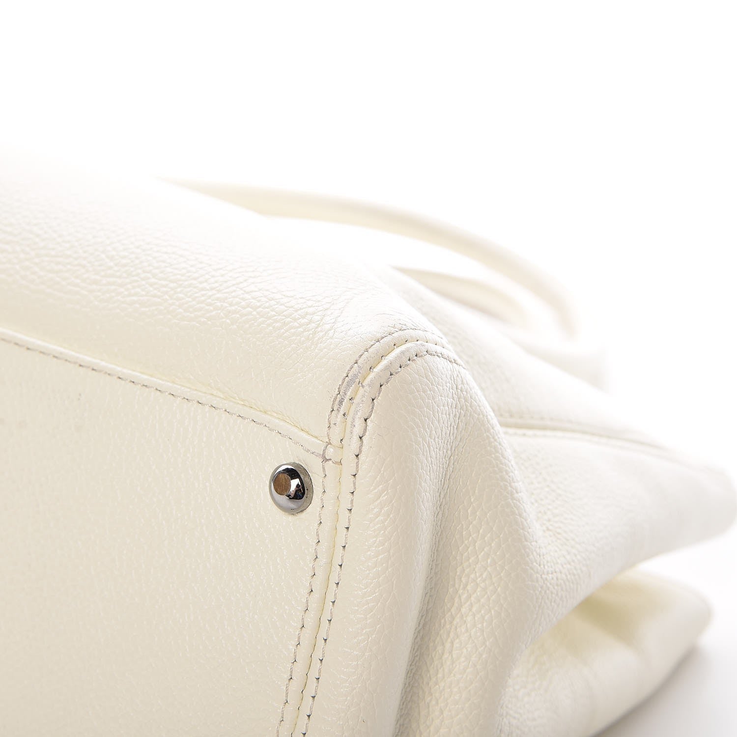 Chanel Calfskin Mademoiselle Lock Cerf Shopper Tote White 22 of 23