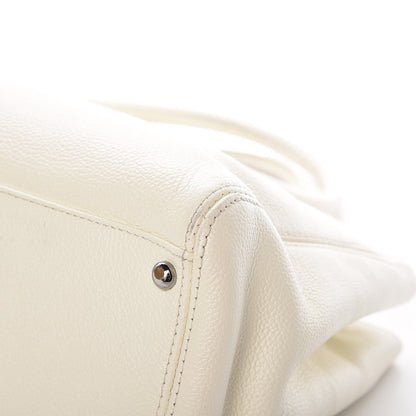 Chanel Calfskin Mademoiselle Lock Cerf Shopper Tote White 22 of 23