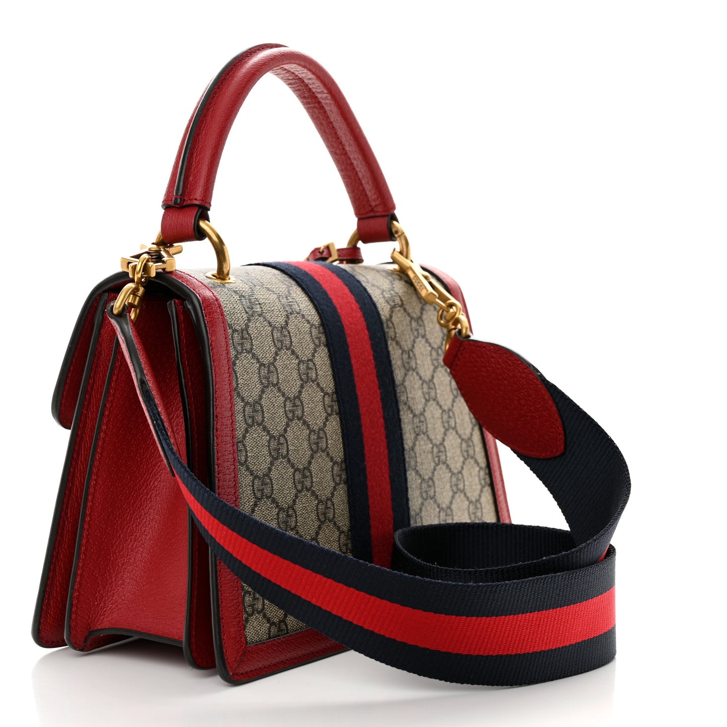 GG Supreme Monogram Small Queen Margaret Top Handle Bag Red
