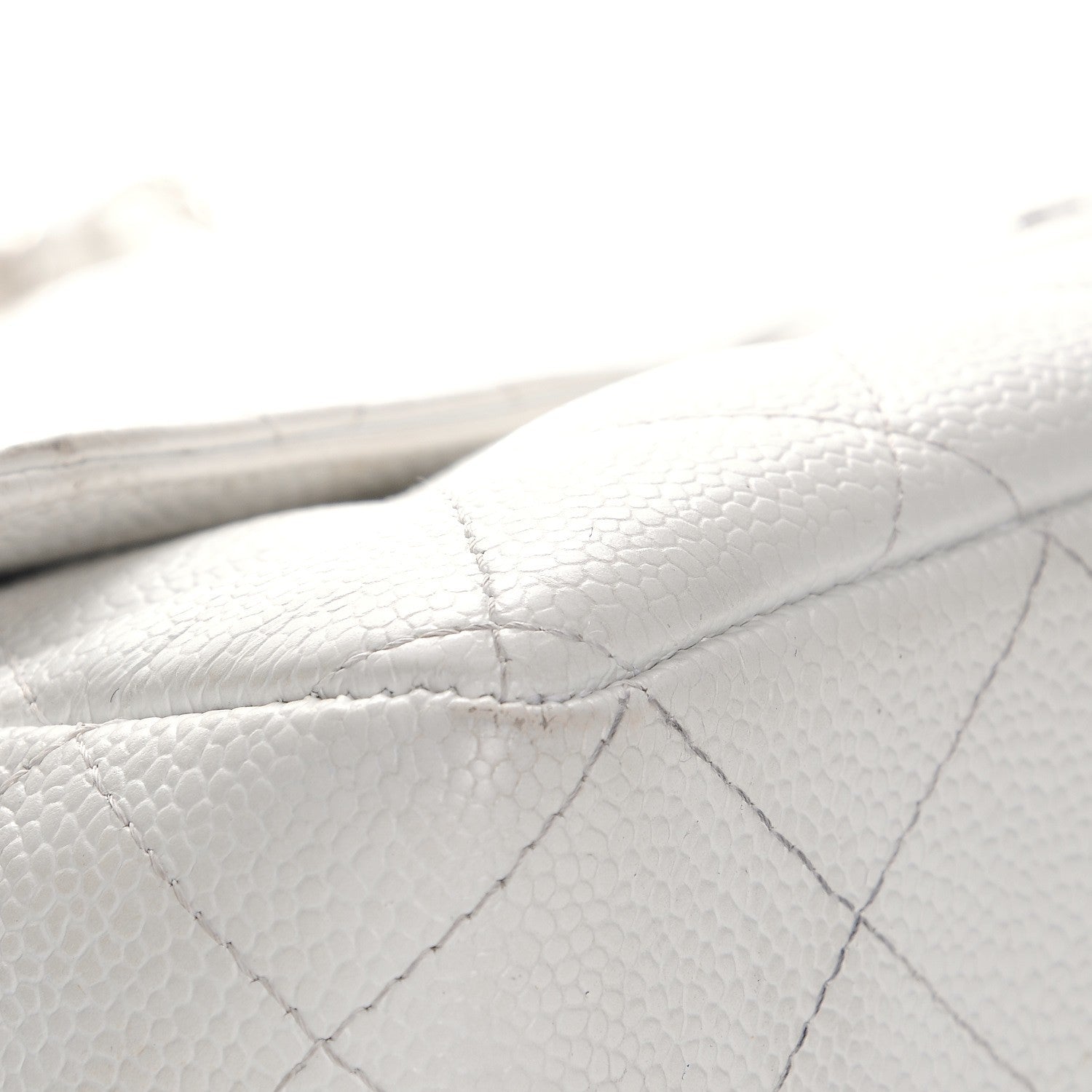 Chanel Caviar Quilted Jumbo Single Flap White 18 of 19