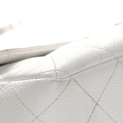 Chanel Caviar Quilted Jumbo Single Flap White 18 of 19