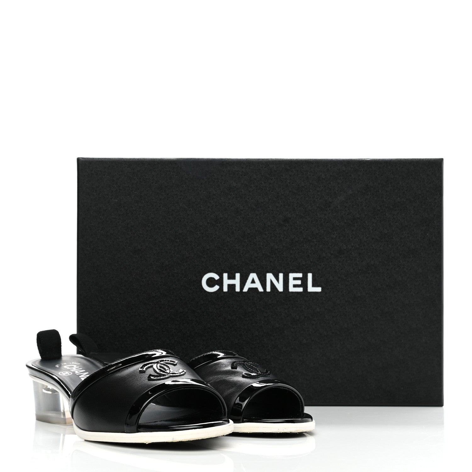 Chanel Lambskin PVC Mule 37 Black Transparent 9 of 9