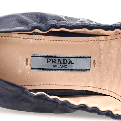 Prada Vitello Shine Logo Ballet Flats 36 Denim 9 of 9