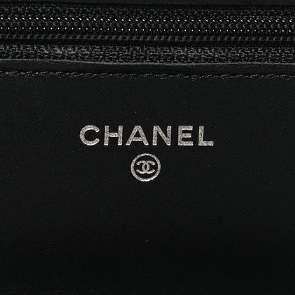 Chanel Lambskin Quilted Wallet On Chain WOC Black 6 of 12