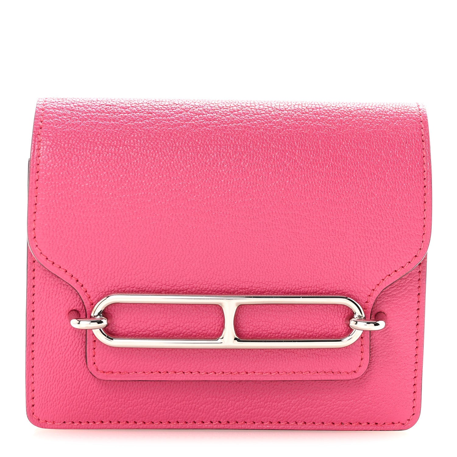 Hermes Chevre Mysore Roulis Slim Wallet Rose Shocking 1 of 7