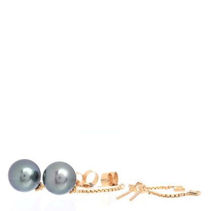 David Yurman 18K Yellow Gold Black Pearl Diamond Solari Drop Earrings 3 of 4