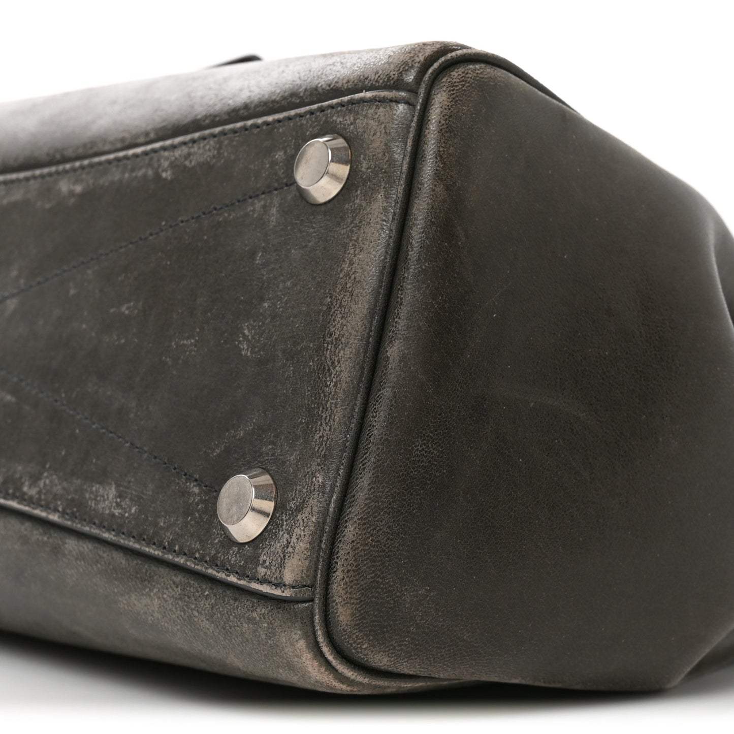 Vegetable Tanned Lambskin Small Bel Air Carry All Bag Grey
