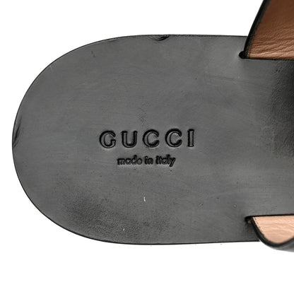 Gucci Calfskin GG Marmont Thong Sandals 39 Black 6 of 8
