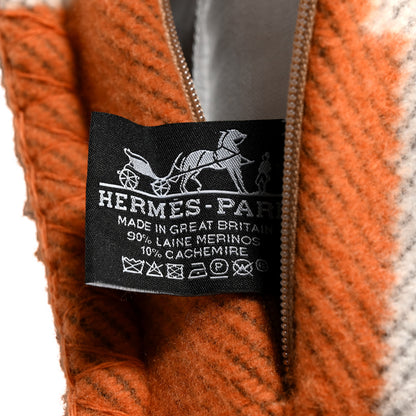 Hermes Wool Cashmere Avalon Pillow PM Ecru Potiron 3 of 3