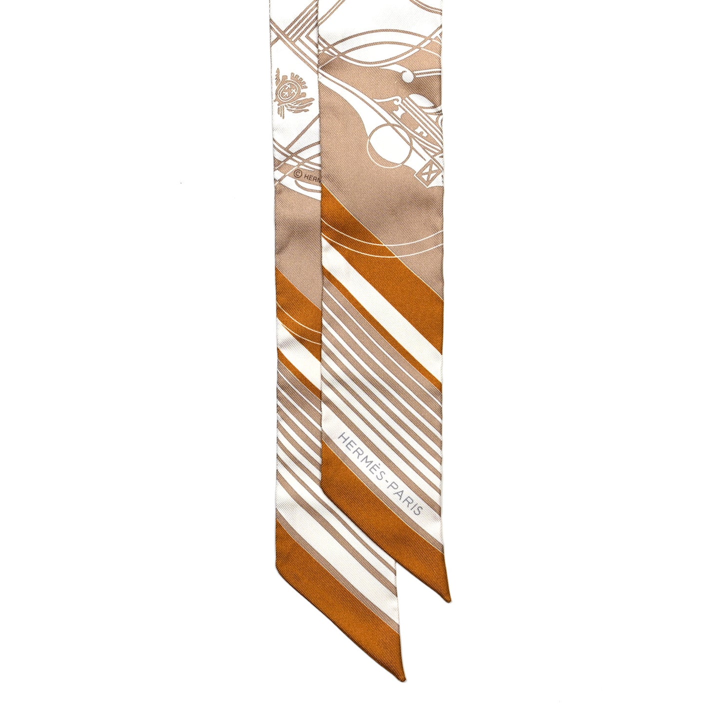Silk Ex-Libris Twilly Beige White Caramel