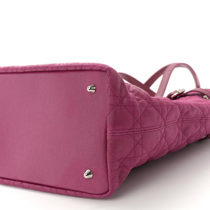 Christian Dior Coated Canvas Cannage Medium Panarea Tote Raspberry 10 of 12