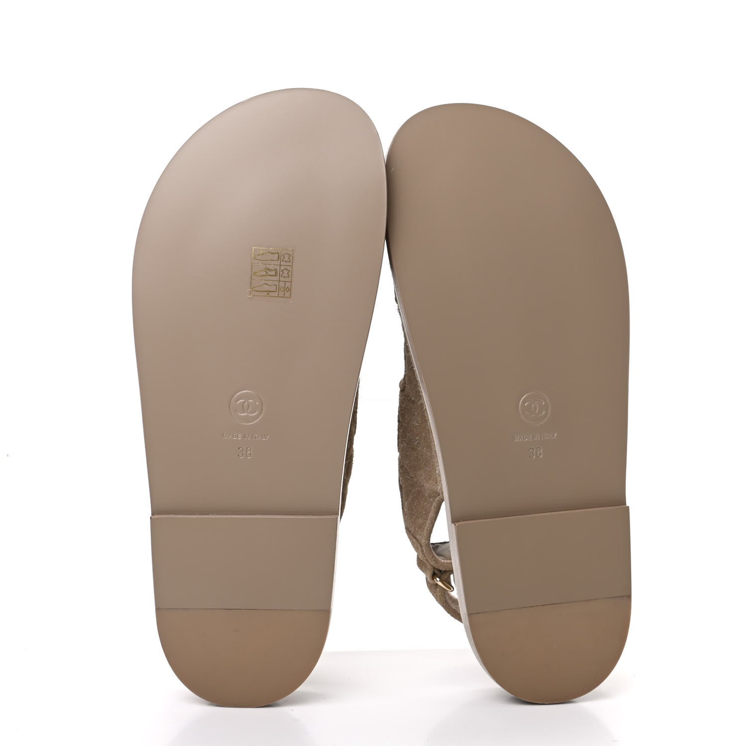 Chanel Suede Calfskin Velcro Dad Sandals 38 Beige 4 of 8