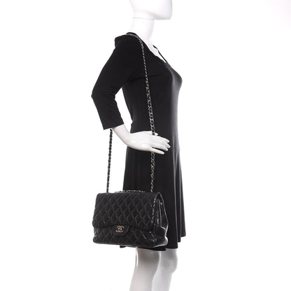 Chanel Lambskin Quilted Jumbo Single Flap Black 2 of 11
