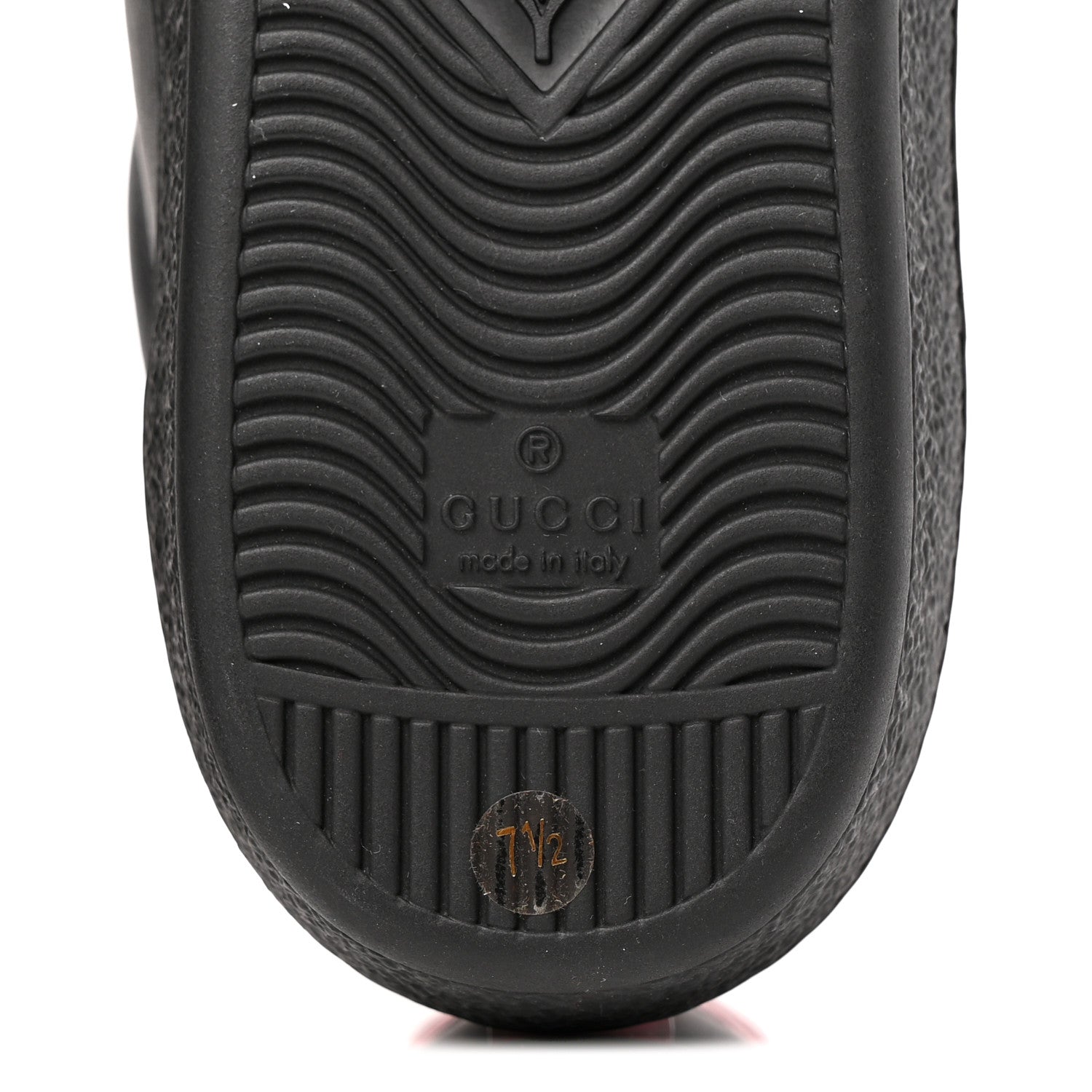 Gucci Miro Soft Calfskin Laminated Ayers Web Bee Embroidered Mens Ace Sneakers 7.5 Black Red Flame Night 8 of 9