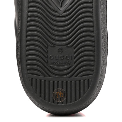 Gucci Miro Soft Calfskin Laminated Ayers Web Bee Embroidered Mens Ace Sneakers 7.5 Black Red Flame Night 8 of 9