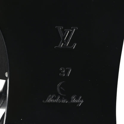 Louis Vuitton Soft Calfskin Perforated Horizon Flat Sandals 37 Black 7 of 8