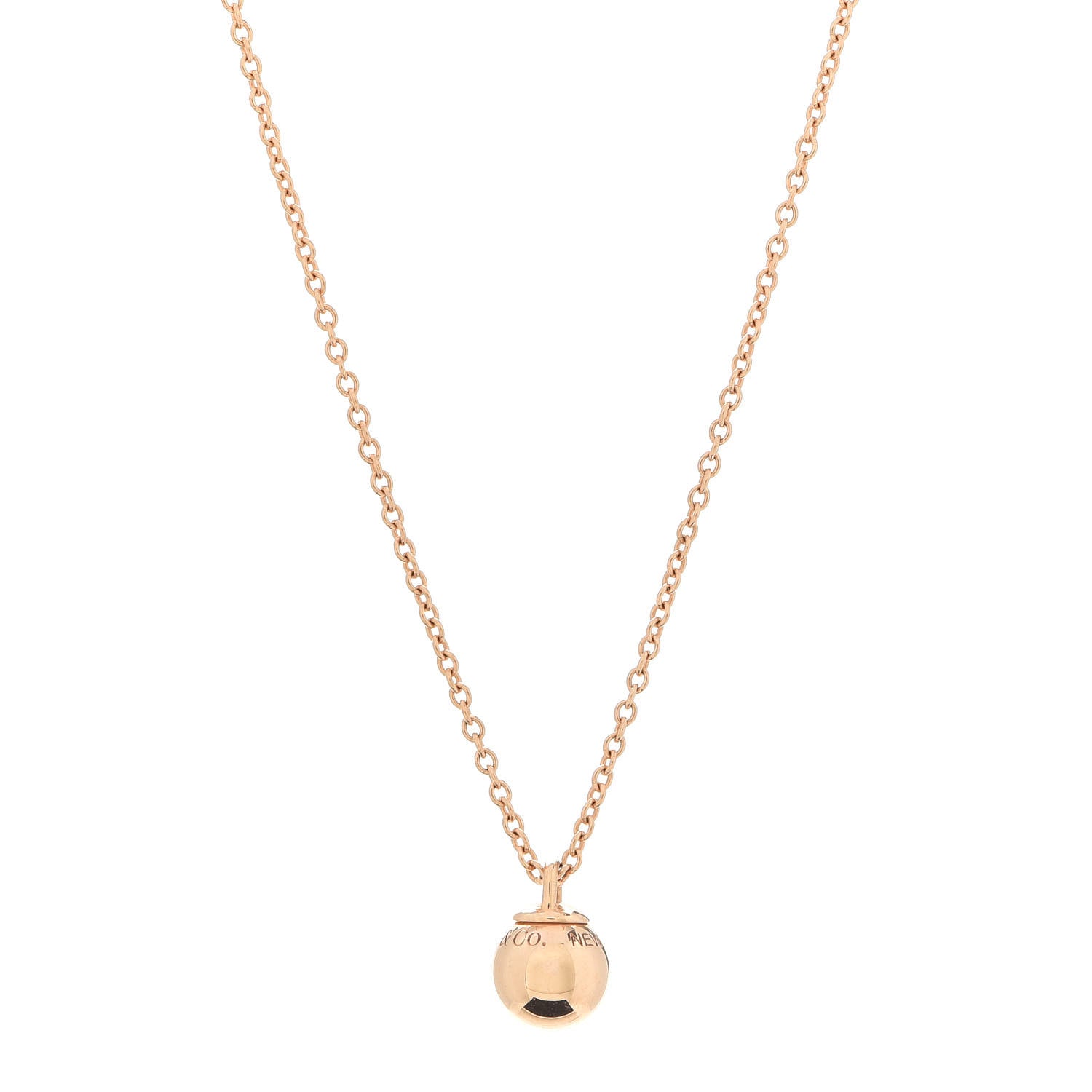 Tiffany 18K Rose Gold 8mm HardWear Ball Pendant Necklace 695969