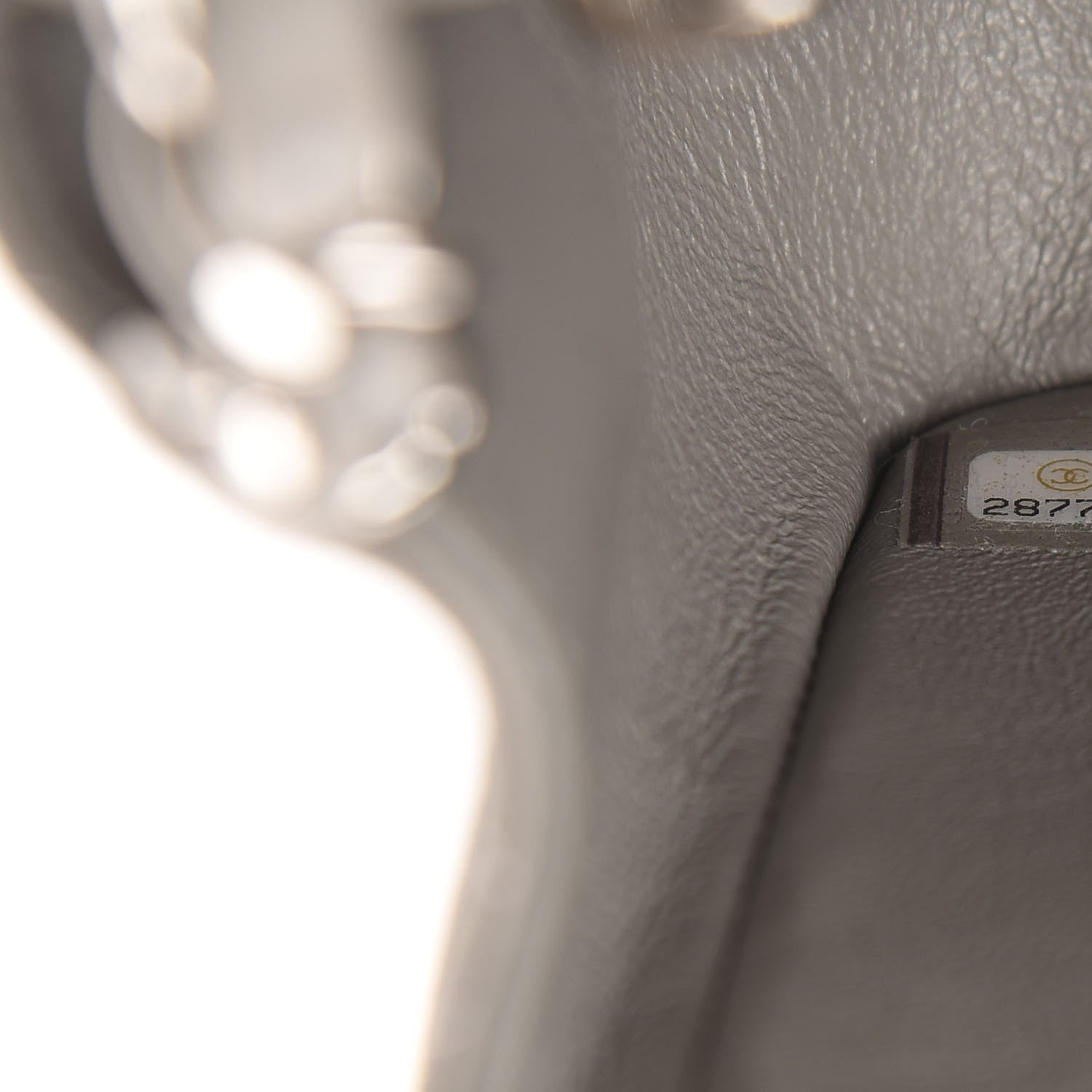 Chanel Lambskin Quilted Mini Square Flap Light Grey 9 of 11