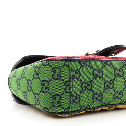 Gucci Monogram Multicolor Matelasse Diagonal Small GG Marmont Shoulder Bag Pink Blue Red Yellow Green 9 of 12