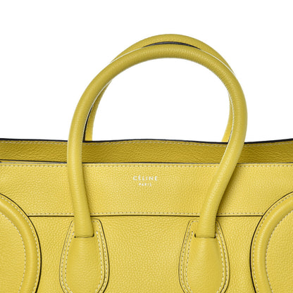 Celine Drummed Calfskin Mini Luggage Citron 9 of 9