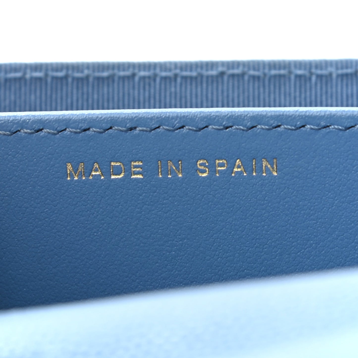 Caviar Quilted Flap Card Holder Chain Wristlet Blue