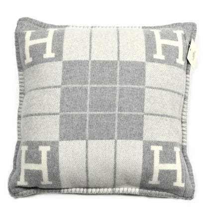 Hermes Wool Cashmere Avalon III Pillow PM Ecru Gris Clair 4 of 8