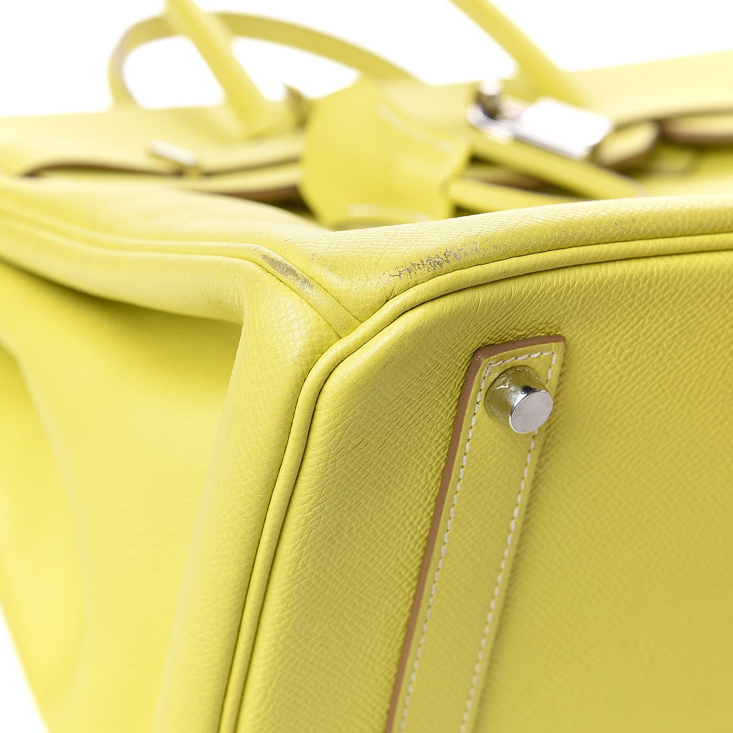 Hermes Epsom Candy Birkin 35 Lime Gris Perle 25 of 33