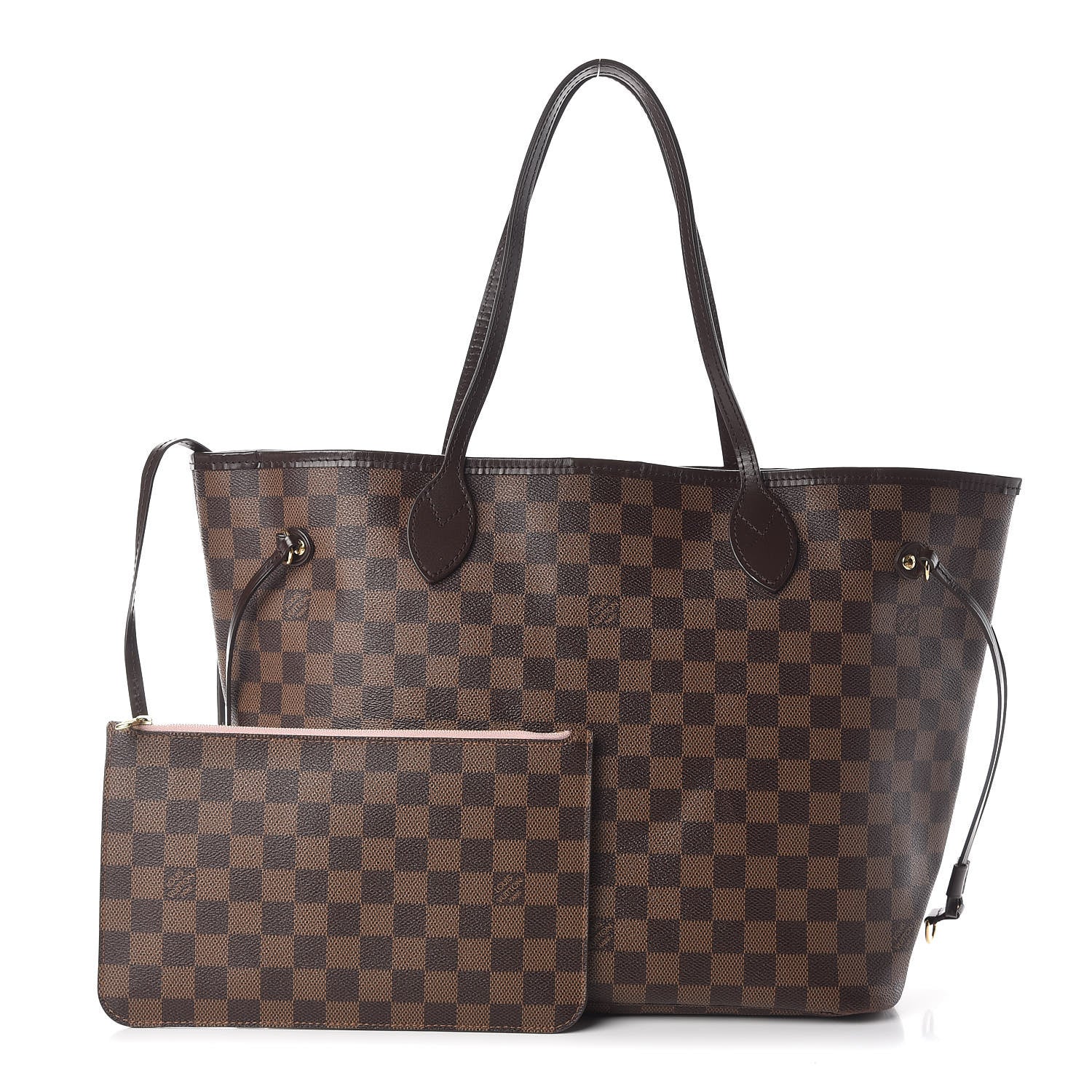 Louis Vuitton Damier Ebene Neo Neverfull MM Rose Ballerine 1 of 10