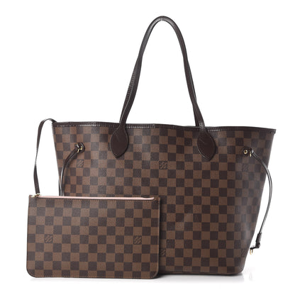 Louis Vuitton Damier Ebene Neo Neverfull MM Rose Ballerine 1 of 10