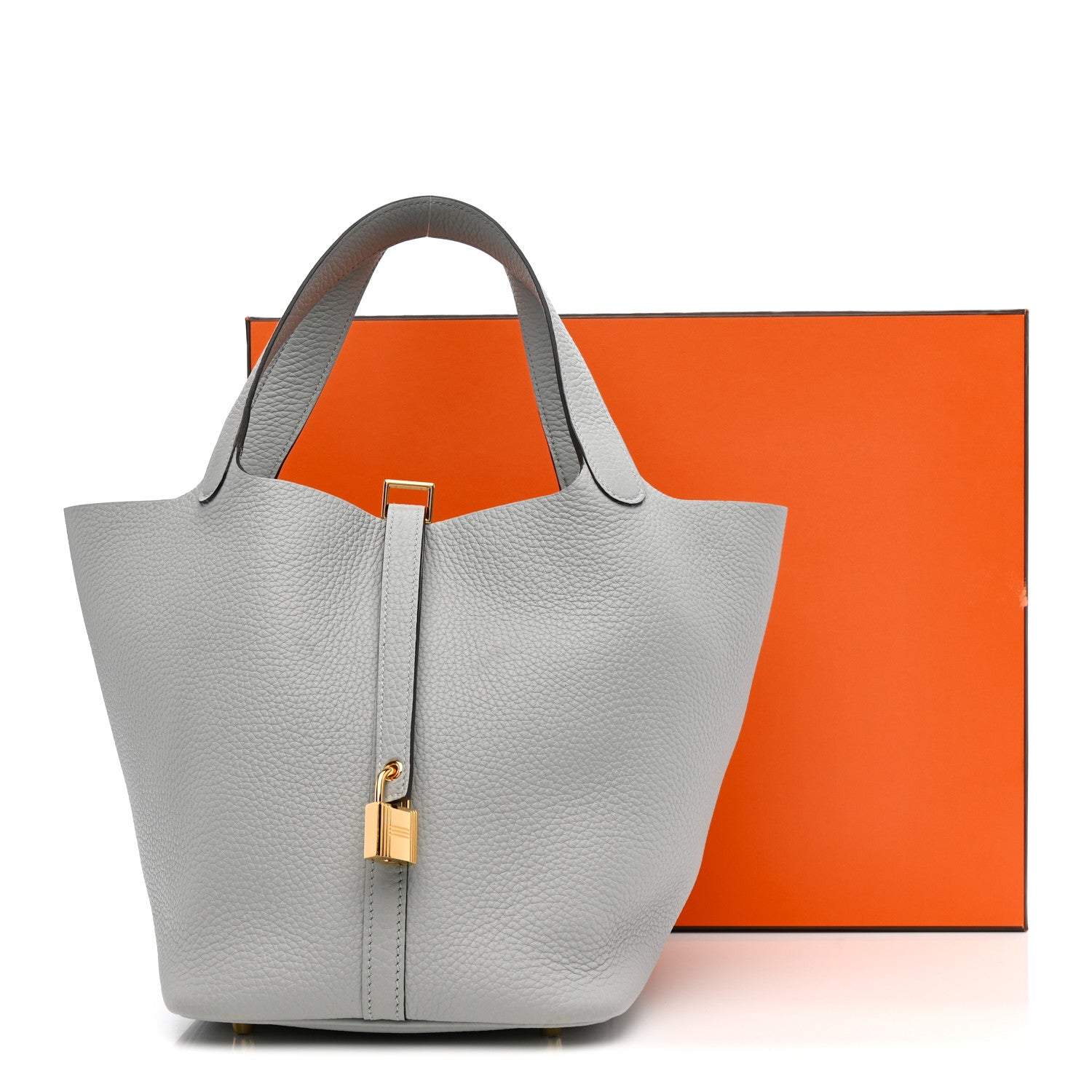 Hermes Taurillon Clemence Picotin Lock 22 MM Gris Pantin 1796641