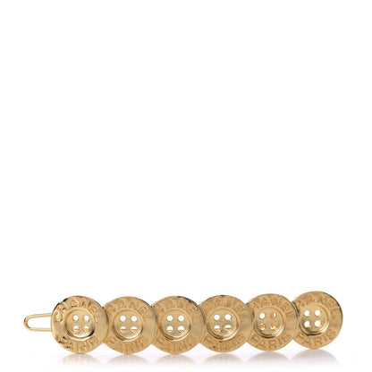 Chanel Button Paris CC Hair Clip Barrette Gold 1 of 3