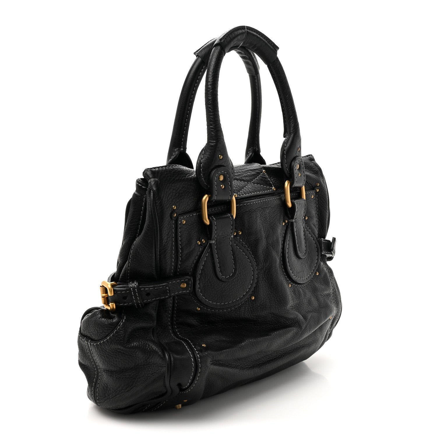 Chloe Grained Calfskin Paddington Tote Black 3 of 9