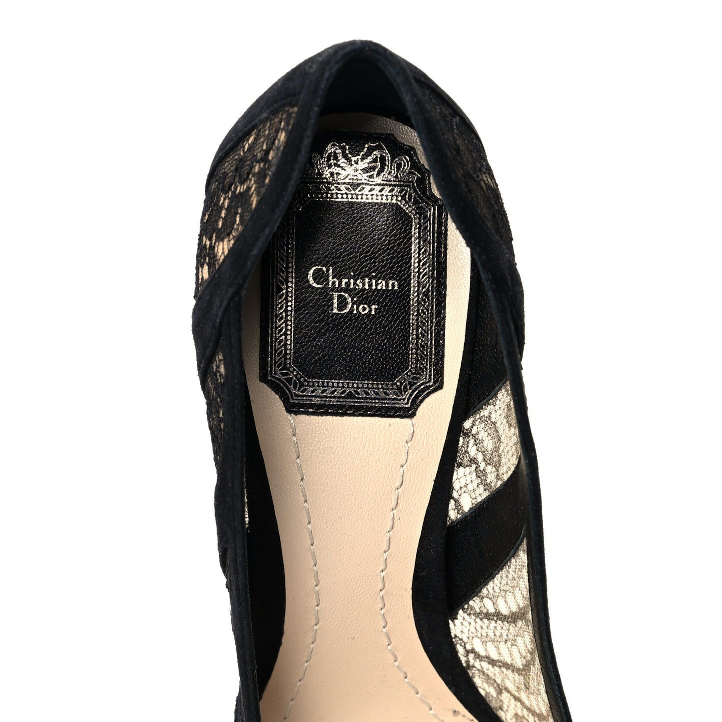 Lace Suede Lingerie Pumps 36.5 Black