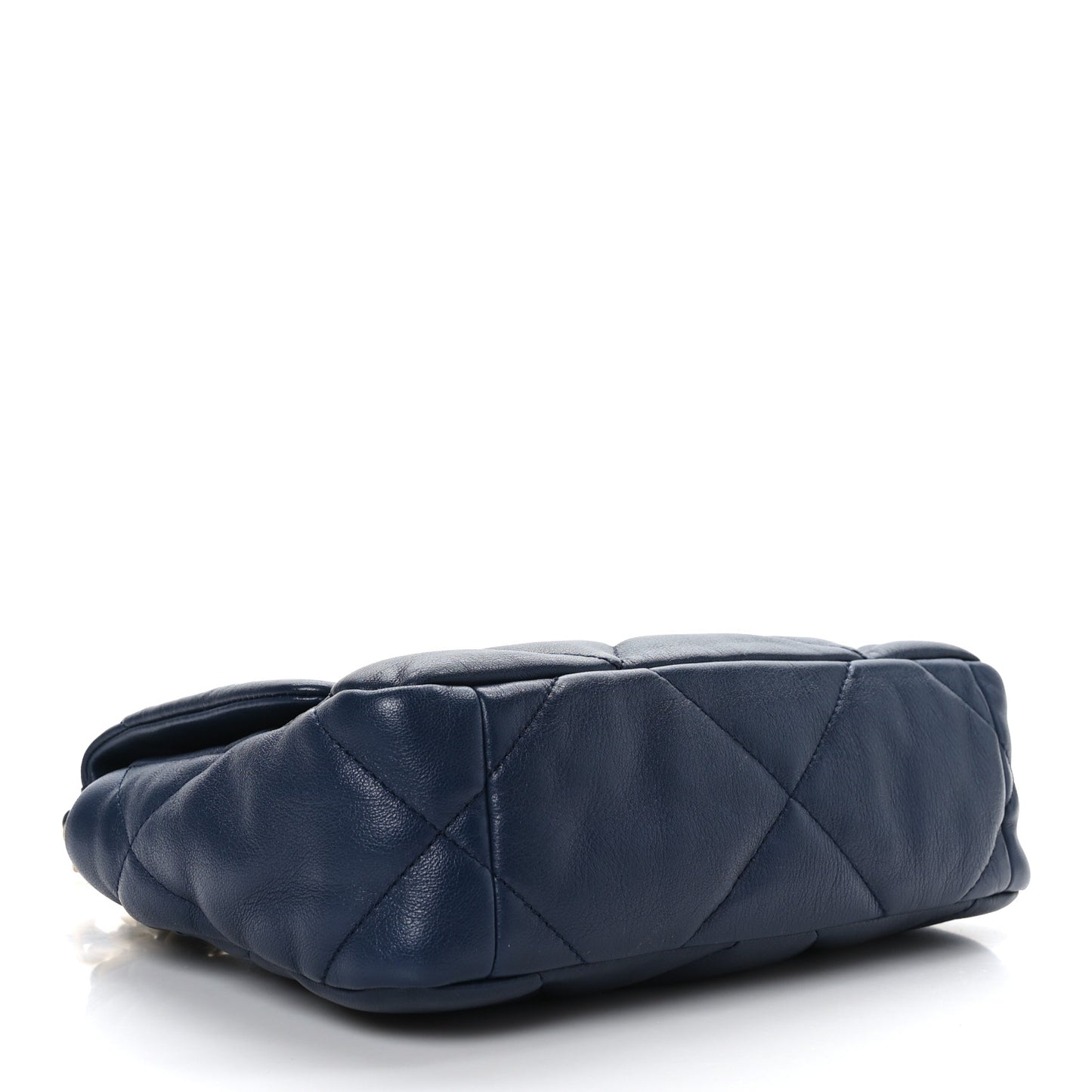 Lambskin Quilted Medium Chanel 19 Flap Navy Blue