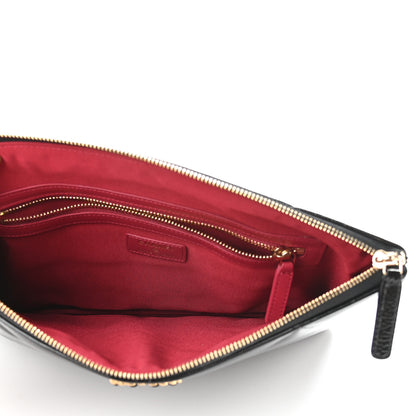 Chanel Shiny Crumpled Calfskin Quilted Large Chanel 19 Cosmetic Case Black 5 of 9