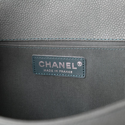 Chanel Iridescent Caviar Quilted Medium Boy Flap Green 6 of 9