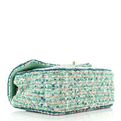 Chanel Tweed Quilted Mini Rectangular Flap Green White Blue Orange 4 of 13