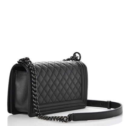 Chanel Caviar Quilted Medium Boy Flap So Black 4 of 8