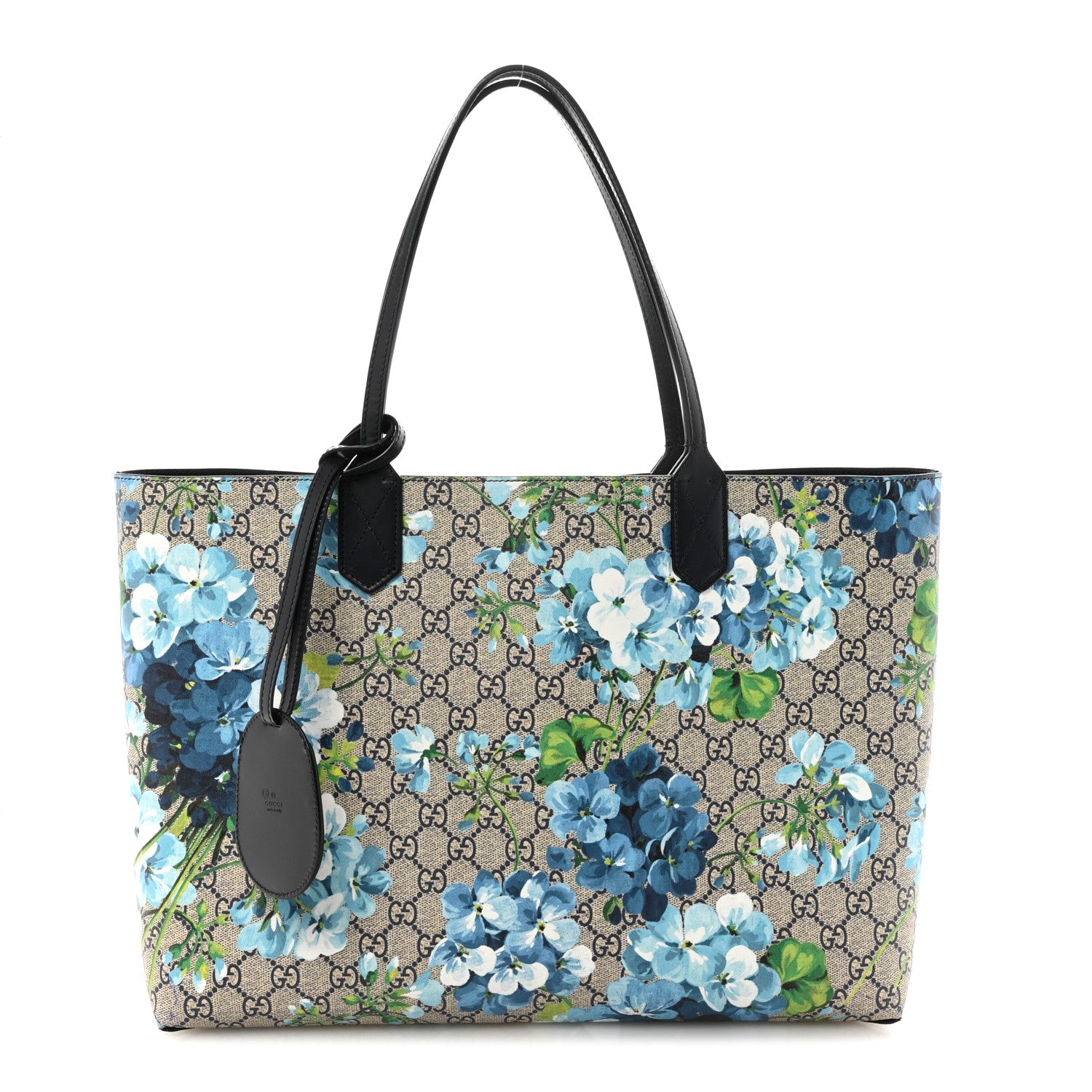 Gucci GG Supreme Monogram Blooms Medium Reversible Tote Beige Blue 1 of 17