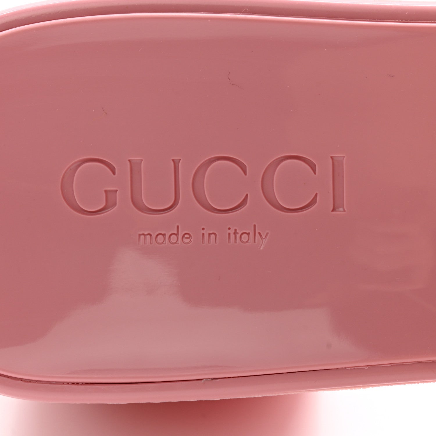 Gucci Rubber Gucci Logo Womens Platform 20/60mm Slide Sandals 38 Wild Rose 6 of 9