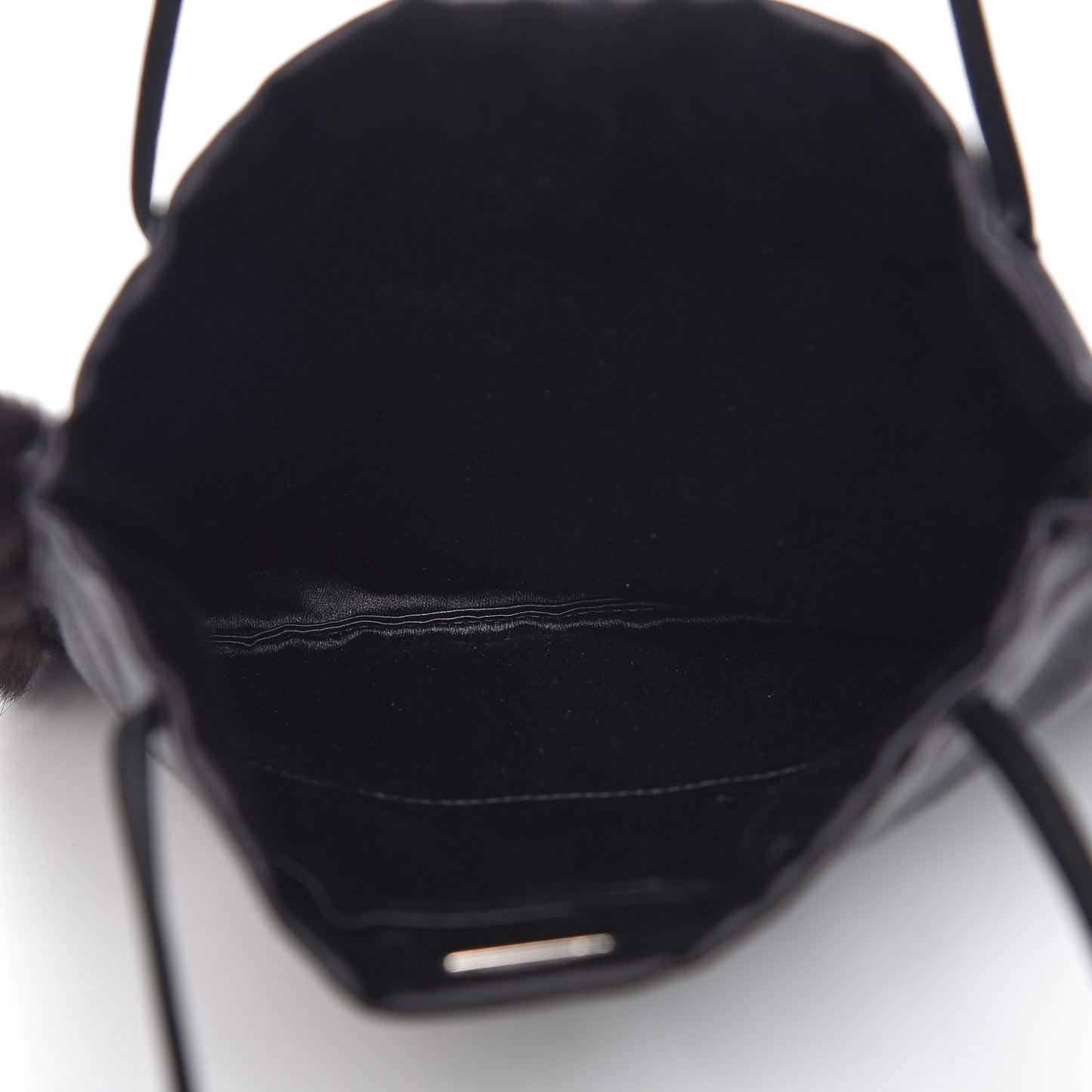 Satin Mink Fur Shoulder Bag Black