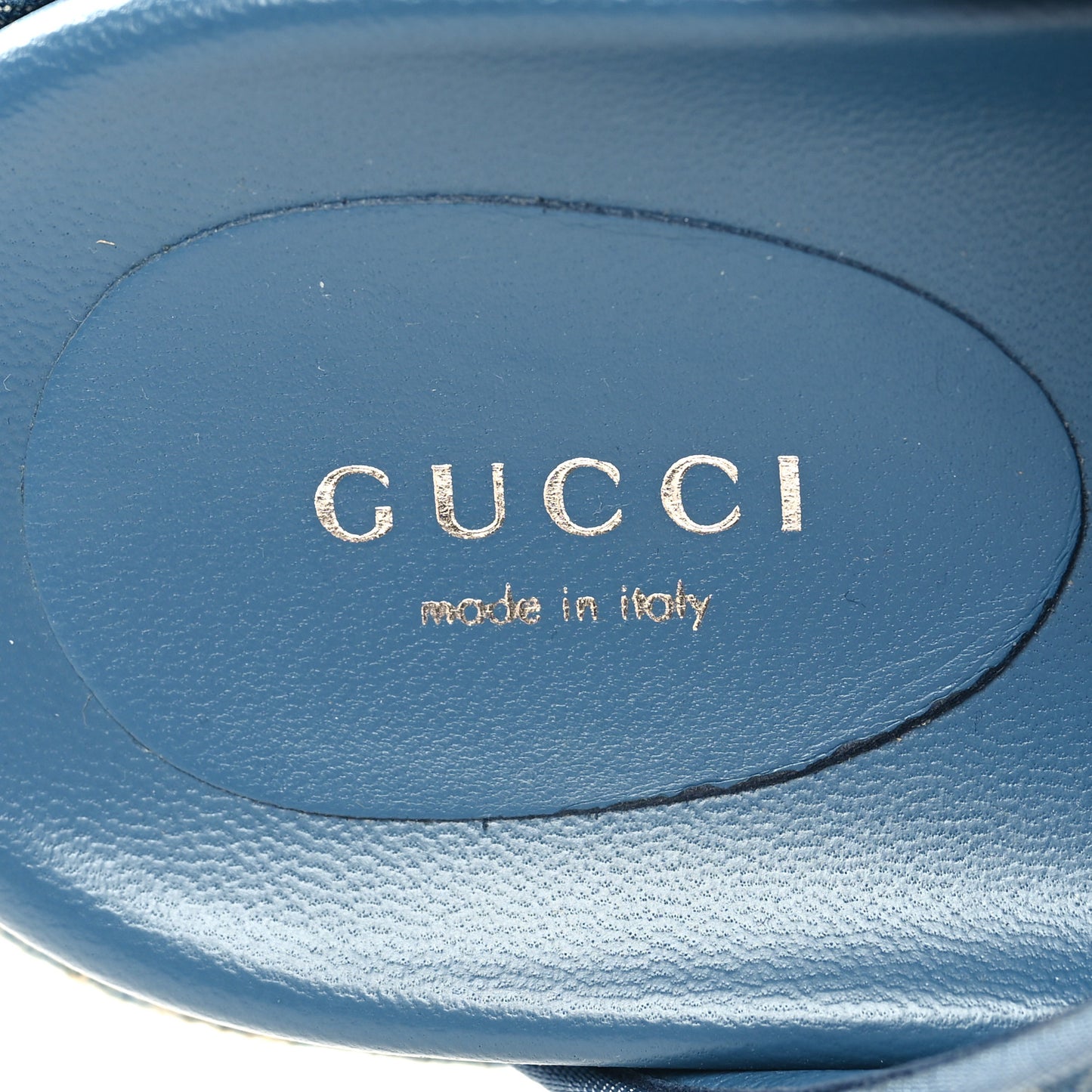 New Denim GG Monogram Angelina Platform 55mm Slide Sandals 38.5 Blue