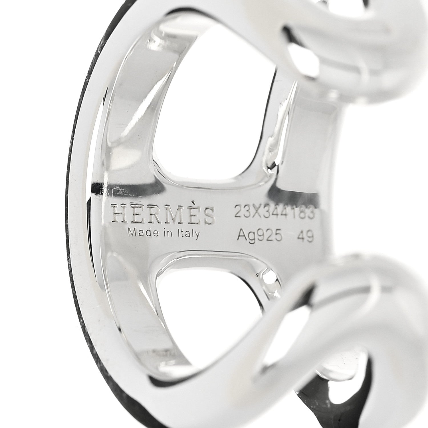 Hermes Sterling Silver PM Osmose Ring 49 5 4 of 5