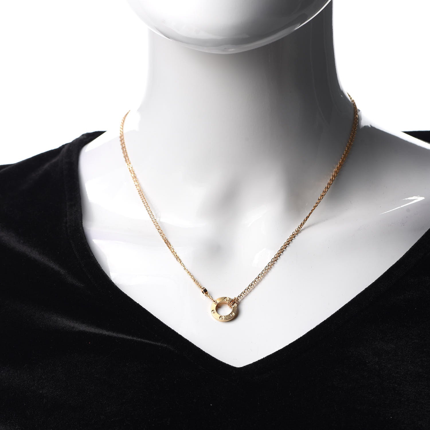 Cartier 18K Yellow Gold 2 Diamond LOVE Necklace 2 of 5