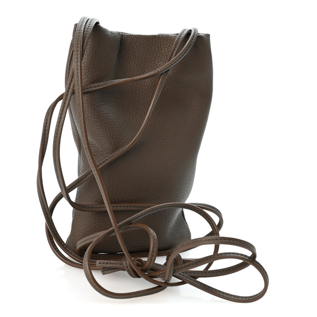 The Row Grained Calfskin Bourse Phone Crossbody Bag  Elephant 3 of 10