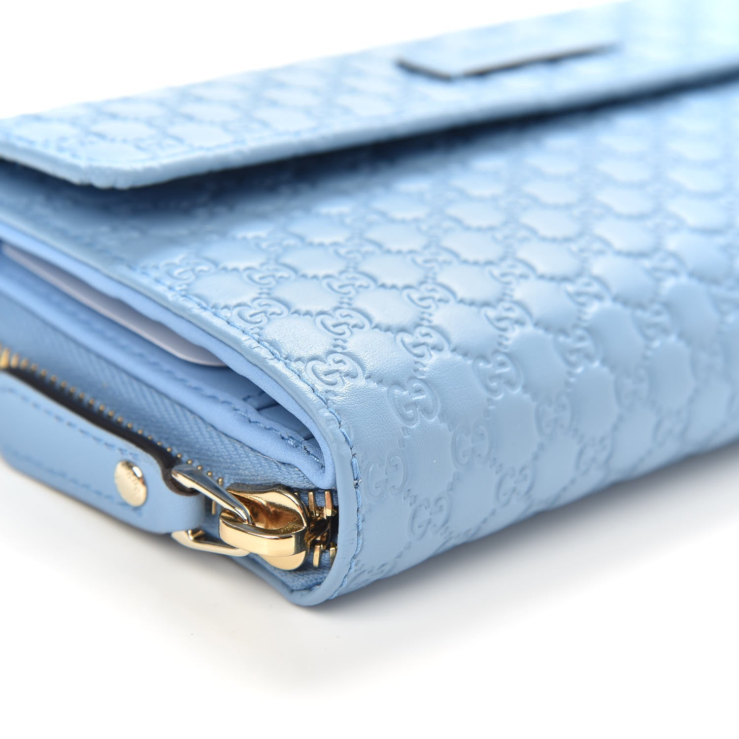 Gucci Soft Microguccissima Continental Zip Wallet Mineral Blue 10 of 12