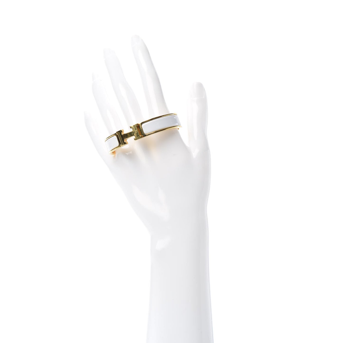 Enamel Narrow Clic Clac H Bracelet PM White